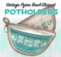 Pyrex Turquoise Butterprint Bowl Potholders bowl shaped pot holders set of 2