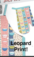 Pre-order::: Potholder Mitt and/or Apron vintage Pyrex and Leopard print theme edition!