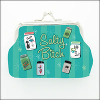 COIN PURSE SALTY BITCH Vintage salt shaker theme kisslock coinpurse wallet