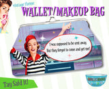 Wallet coin purse TTPD quote from Fortnight Vintage Kitchen retro ad art kisslock closure big enough for makeupor cash and credit cards