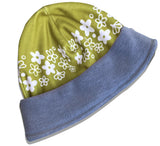 FLEECE BEANIE Pyrex Spring Blossom theme hat vintage kitchen bowls print cap adult size