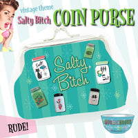 COIN PURSE SALTY BITCH Vintage salt shaker theme kisslock coinpurse wallet