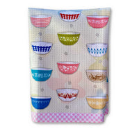 TEA TOWEL Pyrex Vintage Bowls Collection Kitchen theme WAFFLE WEAVE