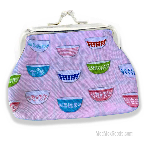 COIN PURSE Vintage Kitchen Pyrex theme kisslock closure