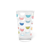 Pint Glass, 16oz Vintage Pyrex Bowls Collection pattern Cheers!