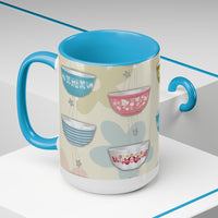 Vintage Pyrex Bowls theme Two-Tone Coffee Mug, 15oz  Perfect Pyrex Lover's Gift