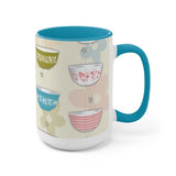 Vintage Pyrex Bowls theme Two-Tone Coffee Mug, 15oz  Perfect Pyrex Lover's Gift