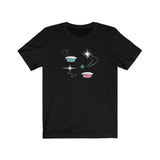 Vintage 50's theme Pyrex in Space  Boomerangs Black Tee Shirt