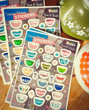 Vintage Kitchen 5 x 7 Sticker Sheet - 30 mini stickers