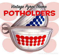Pyrex Dots in Love Bowl Potholders Bowl Shaped Pot Holders Set of 2 Polka Dots