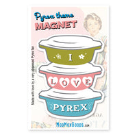 I Love Pyrex magnet  2.5" high