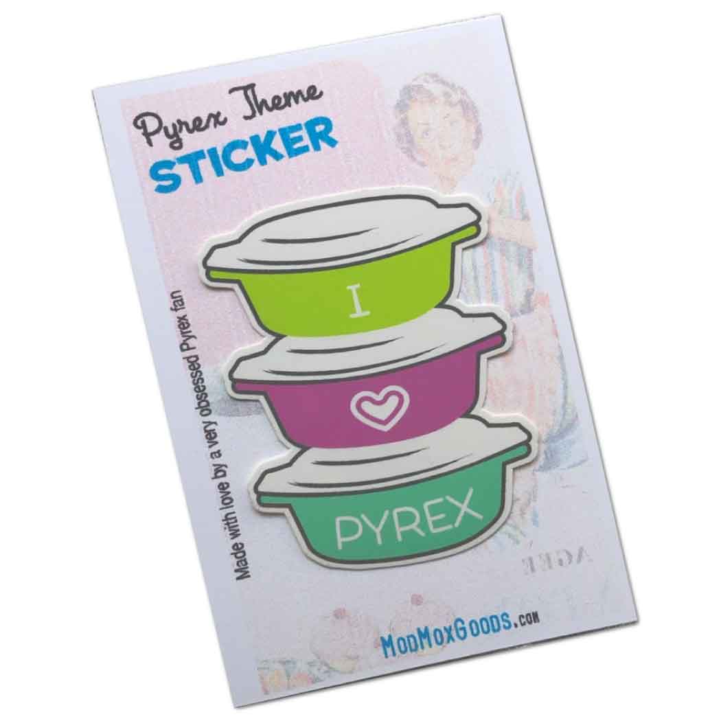 STICKER and MAGNET I Heart Pyrex vintage 080 pink lime aqua stack you ...