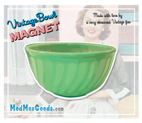 MAGNET Green Jadeite Swirl Bowl shaped magnet 2.5 in wide