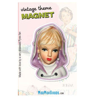MAGNET Lady Head Vase Kitschy Theme Magnet 2.5"