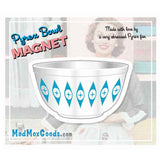 MAGNET Pyrex Turquoise Atomic Eyes Bowl 2.5in wide