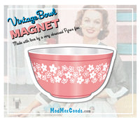 MAGNET Pyrex PINK Spring Blossom Daisies Bowl 2.5in wide FAN FICTION