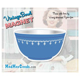 MAGNET Pyrex Blue Snowflake Garland Bowl 2.5in wide
