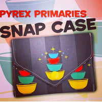 Snap pouch Pyrex Primary Bowls  my bespoke fabric featuring primary color Pyrex primaries
