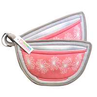 Pyrex Pink Daisies Maisel Inspired Bowl Potholders bowl shaped pot holders set of 2