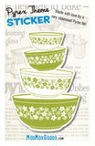 Pyrex Spring Blossom stack theme STICKER 3 Inch Sticker hi quality permanent adhesive