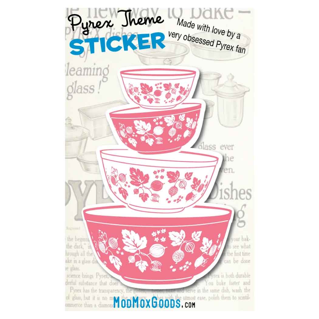 5 STICKERS-Pyrex stack theme set 5 STICKERs 3 Inch Sticker hi quality ...