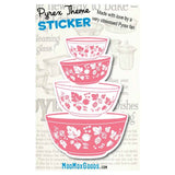 Pyrex Stack Sticker 5 STICKERS-Pyrex stack theme set 5 STICKERs 3 Inch Sticker hi quality ...