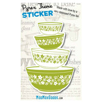 5 STICKERS-Pyrex stack theme set 5 STICKERs 3 Inch Sticker hi quality permanent adhesive