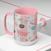 MUG - Vintage Pyrex PINK STRIPES theme Two-Tone Coffee Mug, 15oz  Perfect Pyrex Lover's Gift