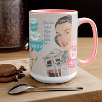 MUG Vintage pyrex Ads theme Two-Tone Coffee Mug, 15oz  Perfect Pyrex Lover's Gift