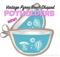 Pyrex Turquoise Air Balloons Bowl Potholders bowl shaped pot holders set of 2