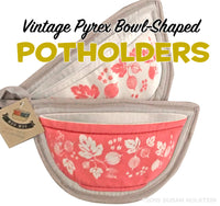 Pyrex Pink Gooseberry Bowl Potholders bowl shaped pot holders set of 2