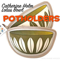 Cathrine Holm Potholders GREEN Lotus Set of 2 Catherine