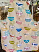APRON Vintage PyrexBowls Collection print 100% COTTON my own bespoke Fabric