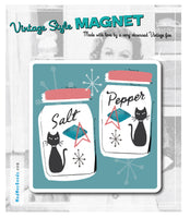 MAGNET Salt and Pepper Shakers Retro Vintage Theme