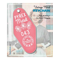 Cosplay for your keys! Pyrex Motel Keychain Pink daisy 043 daisies Vintage retro style