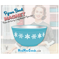 HOLIDAY MAGNET SET OF 3 Pyrex Bowl Magnets 2.5in wide