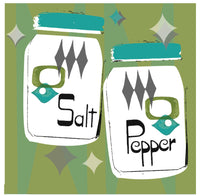 MAGNET Salt and Pepper Shakers Retro Vintage Theme Retro Midcentury vibes !