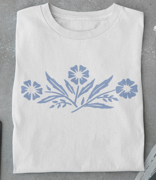 Tee Corningware cornflower blue tee shirt